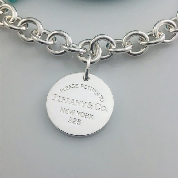 18" Return To Tiffany & Co Circle Round Tag Necklace in Sterling Silver - Picture 4 of 7
